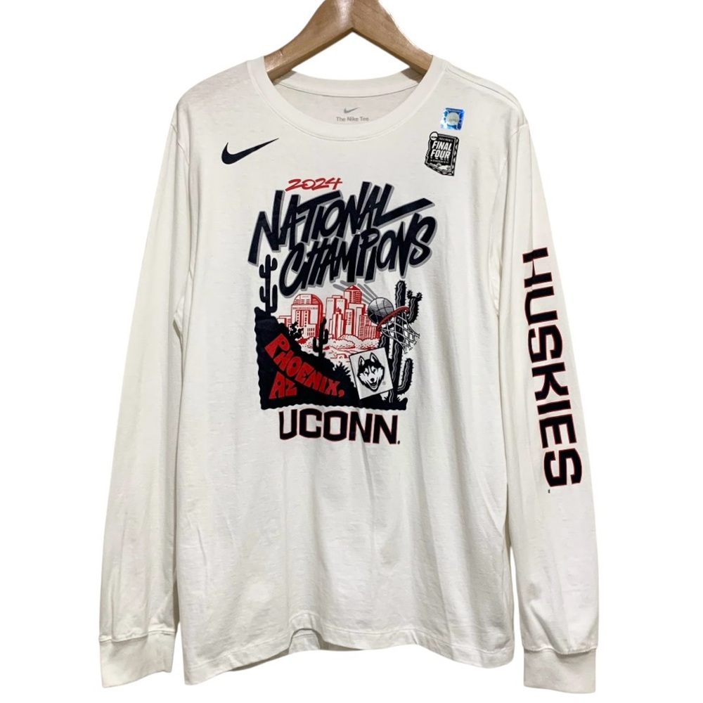 Nike 2024 NCAA Basketball Tournament National Champions UConn Huskies Shirt NWT - Picture 2 of 7